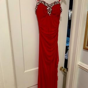 Long prom red dress